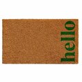 Configuracion 17 x 29 in. Vertical Hello Rectangular Doormat Natural & Green CO3361352